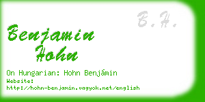 benjamin hohn business card
