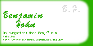 benjamin hohn business card